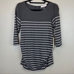 Laila Jayde grey striped maternity top